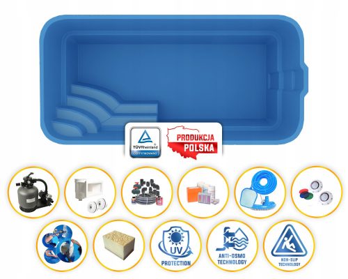 PLAST-POL rectangular pool 610 x 300 cm