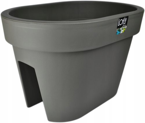  Prosperplast flowerpot, 39.6 cm x 26.6 x 25 cm, diameter 39.5 cm, plastic in grey and silver