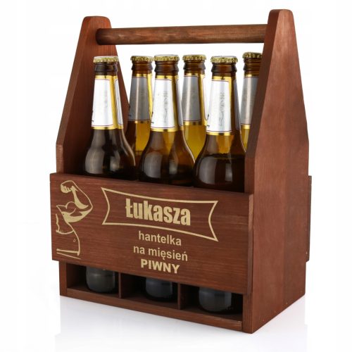  BEER CARRIER Wooden box ENGRAVED