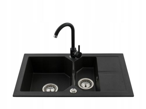 Miló KENZO one-and-a-half bowl sink, black granite