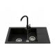 Miló KENZO one-and-a-half bowl sink, black granite