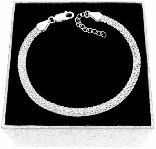  THICK WOMEN'S SILVER TUBE OPENWORK BRACELET MADE OF SILVER 925 AS A GIFT