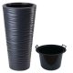  Molded plastic flowerpot 29.5 x 30 x 56.5 diameter. 29.5 plastic anthracite