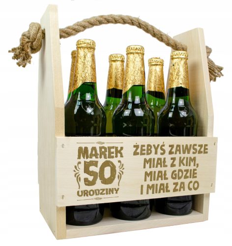  BEER CARRIER BOX WITH ENGRAVING FOR BIRTHDAY GIFT 30 40 50 60