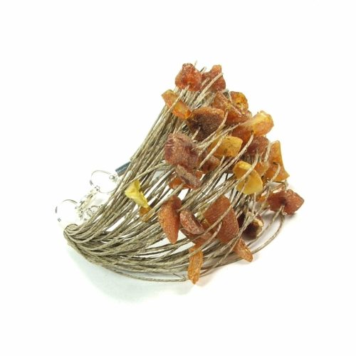  Jagna EcoMineral linen bracelet with amber 19 cm