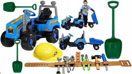  BJ children's tractor made of plastic, red, blue, green