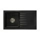 Brado LEON Single Bowl Sink Black Speckled Siphon Chrome Black Granite