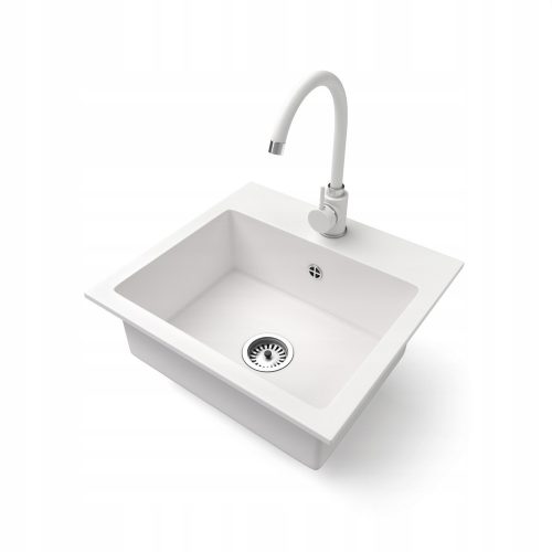 Brado DON Single Bowl Sink Beta Siphon Tap Chrome White Granite