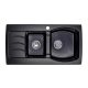 DARFOR two-bowl sink, black granite