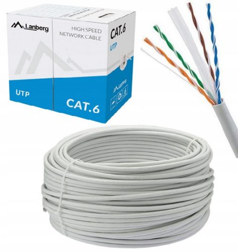  NETWORK CABLE UTP CAT 6 CAT 50 m TWISTED PAIR LAN internet cable Lanberg