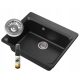 Granitan ZANTE single-bowl sink, black granite