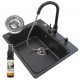 Granitan Zante single-bowl sink, black granite