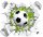  3D Wall Sticker Football 3D BALLS 100cm