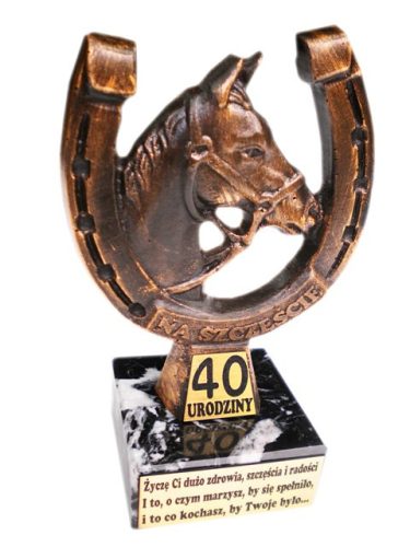  Horseshoe 40th birthday gift statuette