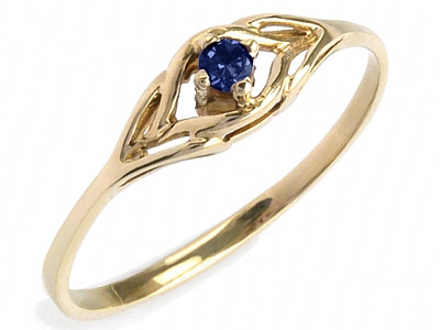  GOLD SAPPHIRE engagement ring height in