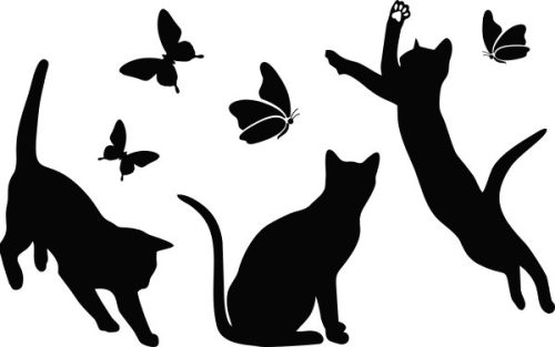 Decorative Wall Stickers Wall Decal Drukant Cats 80 x 50 cm black