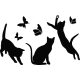 Decorative Wall Stickers Wall Decal Drukant Cats 80 x 50 cm black