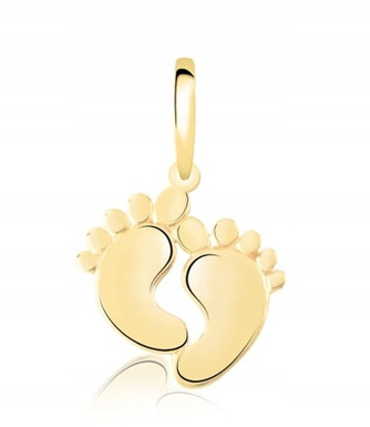  GOLDEN FEET PENDANT FEET FOR MOTHER ENGRAVING 585