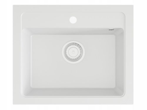 DARFOR DG016 Single Bowl Sink, White Granite