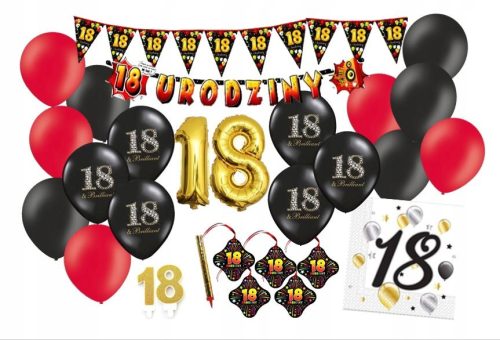  EIGHTEEN birthday set for 18th birthday with balloons banner