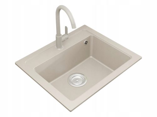 DARFOR DG016 Single Bowl Sink, Beige Granite