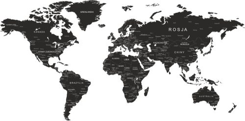  Sheridan World Map Wall Sticker 100 x 200 cm black