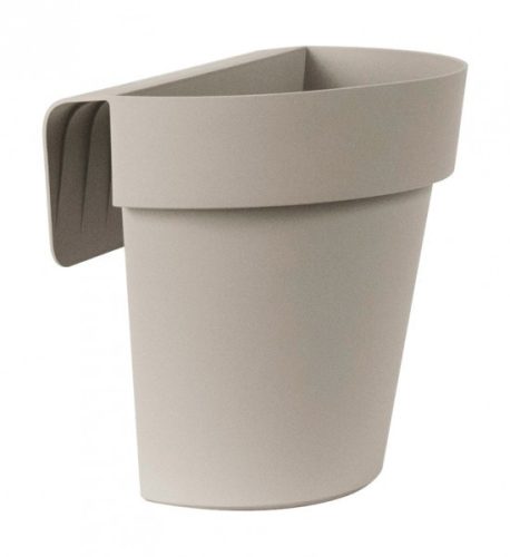  Euro3plast flowerpot 25 cm x 20 x 23 cm made of plastic, brown and beige tones, grey and silver tones