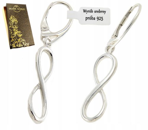  925 SILVER EARRINGS HANGING INFINITY SILVER 925 + GIFT BOX