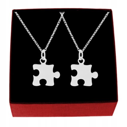  PUZZLE NECKLACE OF FRIENDSHIP SILVER 925 SET OF 2