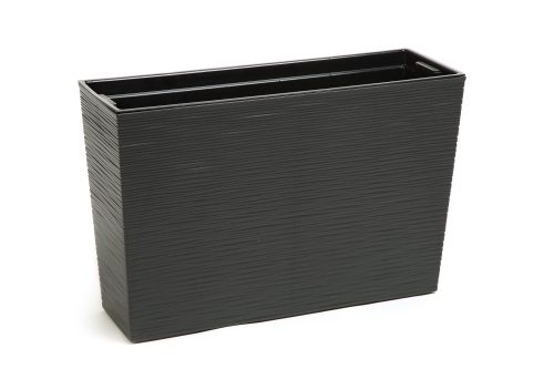  Lamela flowerpot 56 cm x 18.5 x 36.5 cm, plastic in grey and silver