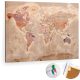 Pictures on the wall cork board picture world map of Europe 150x100cm