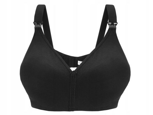  All-shaping bra black Smooth cotton bra without underwire for sleeping, size 80H