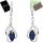  BEAUTIFUL SAPPHIRE SILVER EARRINGS ENGLISH 925 SILVER HANGING EARRINGS