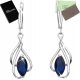  BEAUTIFUL SAPPHIRE SILVER EARRINGS ENGLISH 925 SILVER HANGING EARRINGS