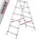 Higher ladder 3.3 m aluminum up to 125 kg