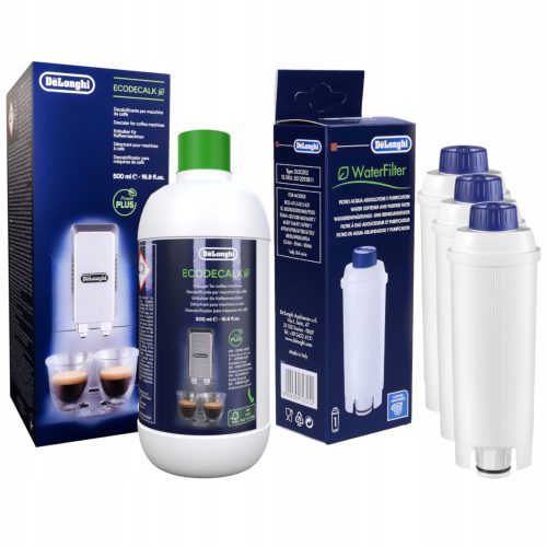  3× filtre à eau Delonghi 5513292811 + détartrant Delonghi Ecodecalk DLSC500 500 ml