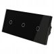 Triple touch switch, flush-mounted Indual black MT-1G1+MT-1G1+MT-1G1-228-B