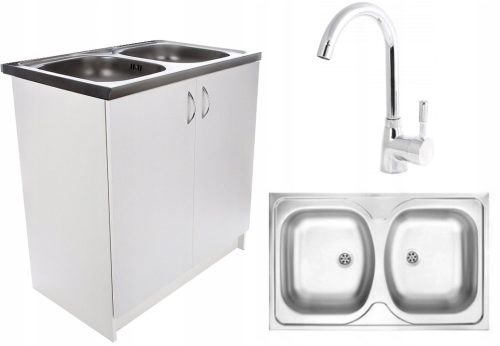 Defra steel sink with two bowls