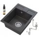 Granitan Best single-bowl sink, black granite