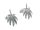  Marijuana Leaf Stud Earrings 3 Marijuana Silver