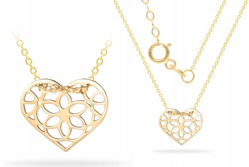  GOLD STAR NECKLACE HEART OPENWORK CELEBRITY 585