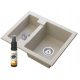 Granitan granite sink with one and a half bowls in beige tones