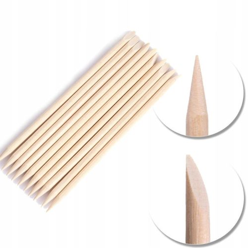  10 X DOUBLE-SIDED WOODEN CUTICLE STICKS MANICURE SHORT