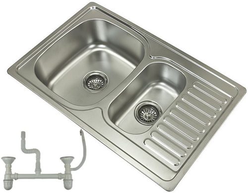 Lazur Universo one-and-a-half-bowl sink, stainless steel