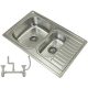 Lazur Universo one-and-a-half-bowl sink, stainless steel