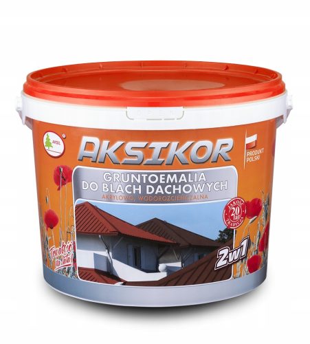 AKSIKOR PAINT FOR ROOF, GALVANIZED ALUMINUM SHEET, 10L