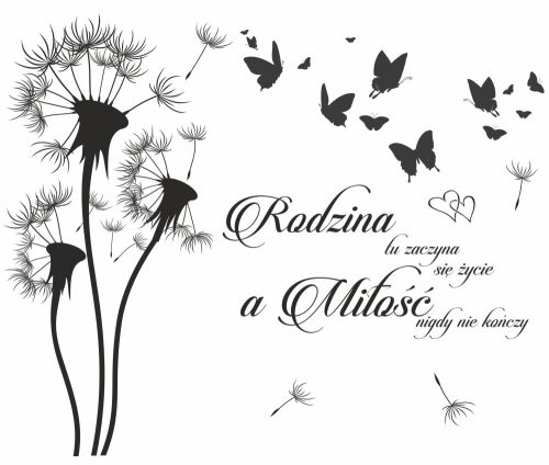  Wall Sticker Dandelion Butterflies Quote 200x300 cm