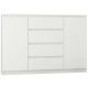  Mobene Modern Chest of Drawers 140 x 40 x 98 cm matt white