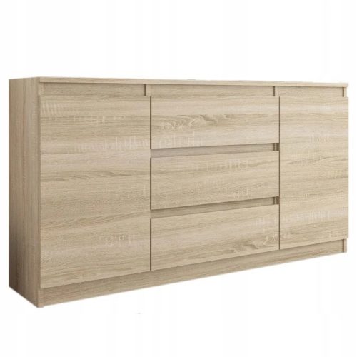  Mobene Modern Chest of Drawers 140 x 40 x 76 cm, matt Sonoma oak