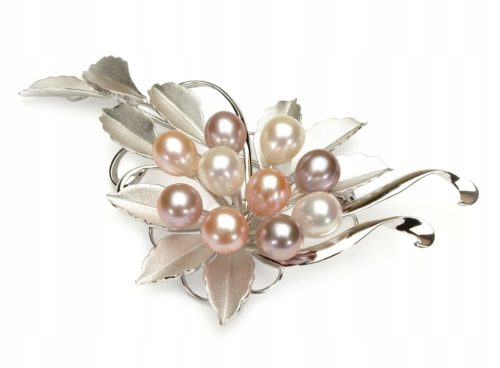  PEARL BOUQUET - STUNNING SILVER BROOCH